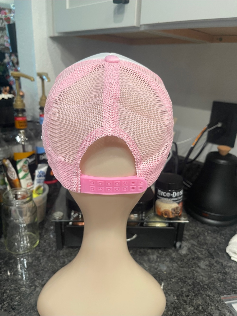 New - Pink & White 'Somebody’s Problem' Trucker Hat - Picture 4 of 5